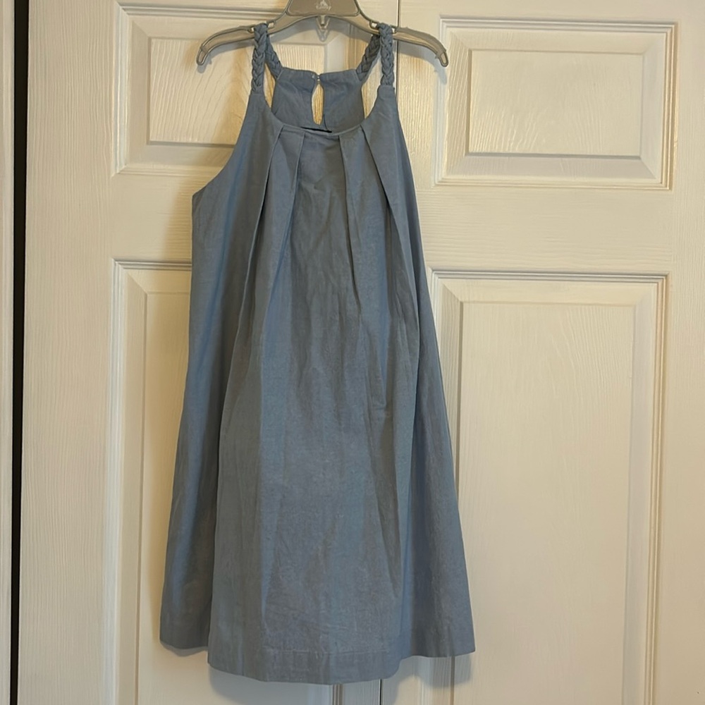 NWT Náutica Girls Chambray Blue Dress Braided Straps